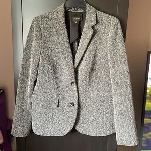 Gray/black chevron textured blazer. Talbots. Size L (12-14). Gently worn.